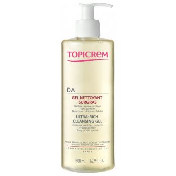 DA gel nettoyant surgras Topicrem - flacon-pompe de 500 ml