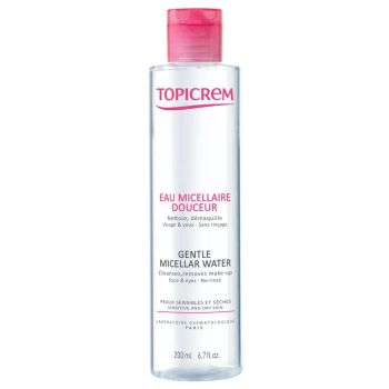 Eau micellaire douceur visage et yeux Topicrem - flacon de 200 ml