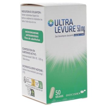 Ultra levure 50mg gélule - boîte de 50 gélules