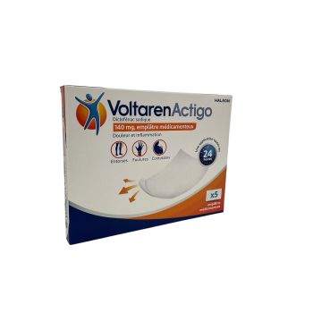 VoltarenActigo 140mg - boîte de 5 emplâtres médicamenteux