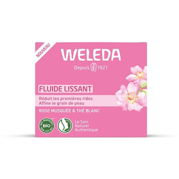 Fluide lissant rose musquée et thé blanc Weleda - pot de 40ml