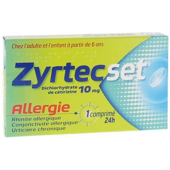 ZyrtecSet 10mg - 7 comprimés pelliculés sécables