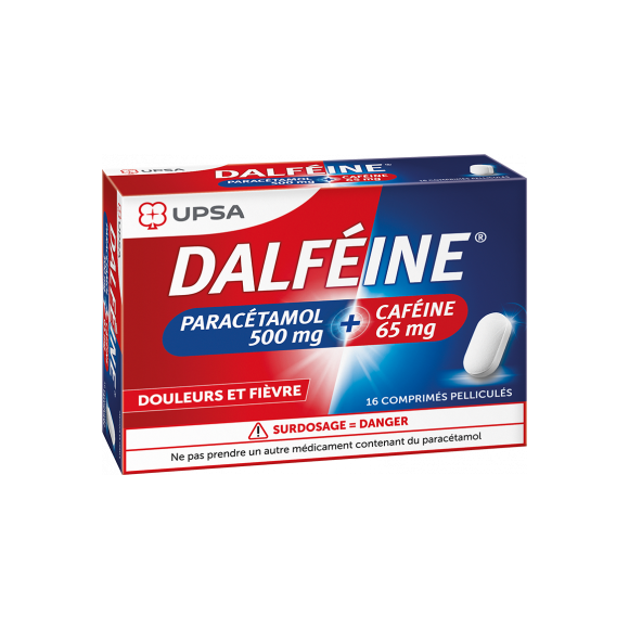 Dalféine paracétamol 500mg/caféine 65mg - boîte de 16 comprimés pelliculés