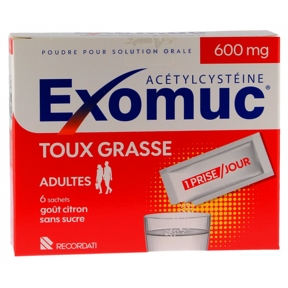 Exomuc 600 mg poudre - boîte de 6 sachets