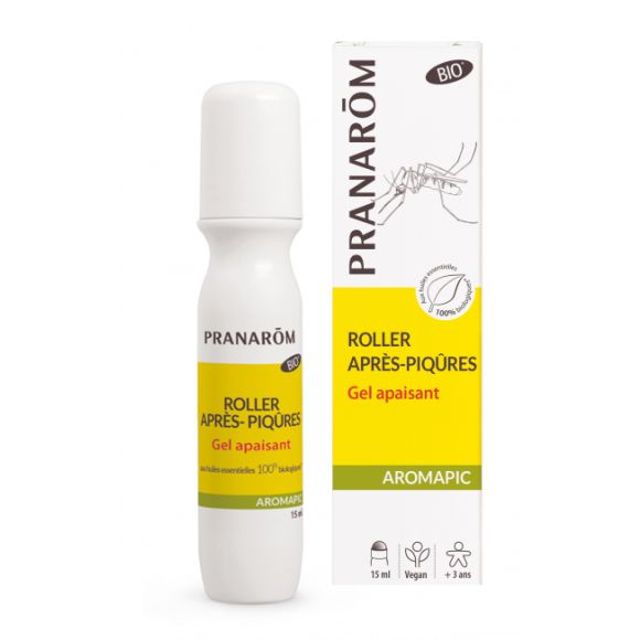 Roller gel apaisant piqûres bio Aromapic Pranarôm - roll-on de 15ml