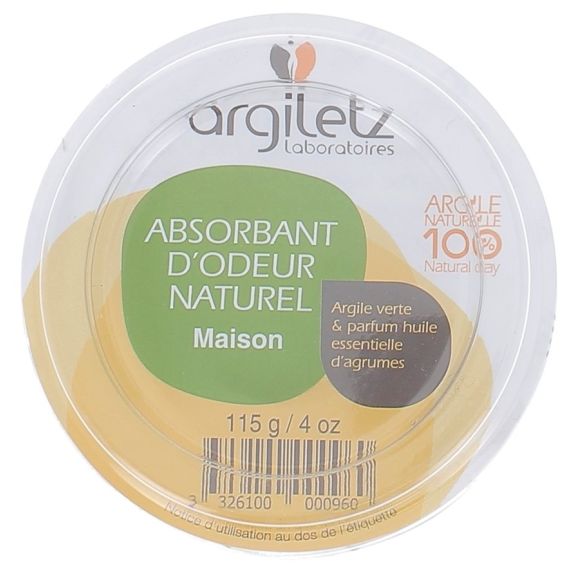 Absorbant d'odeurs naturel maison agrumes Argiletz - pot de 115 g