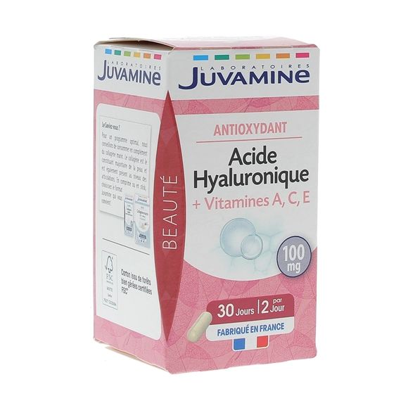 Acide hyaluronique vitamines A, C, E Juvamine - boite de 60 gélules