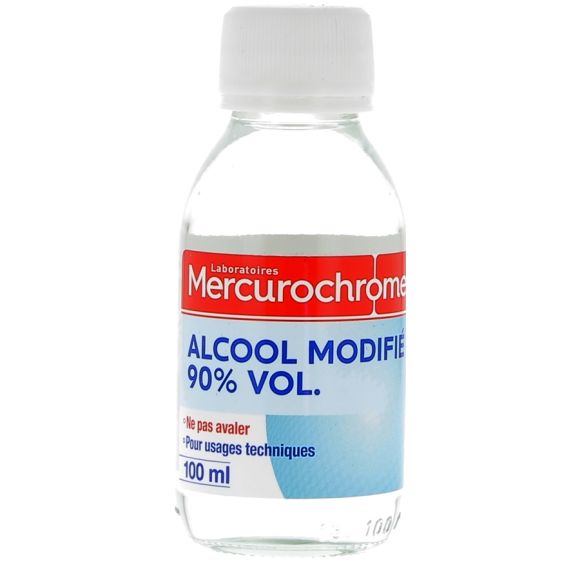 Alcool modifié 90% vol Mercurochrome - Flacon de 100 ml