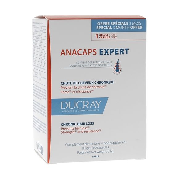 Anacaps Expert Chute de cheveux chronique Ducray - boîte de 90 gélules