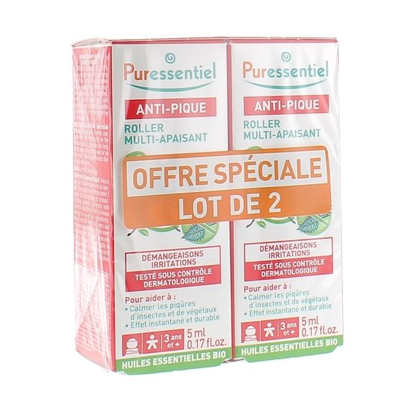 Anti-pique roller multi-apaisant Puressentiel - lot de 2 rollers