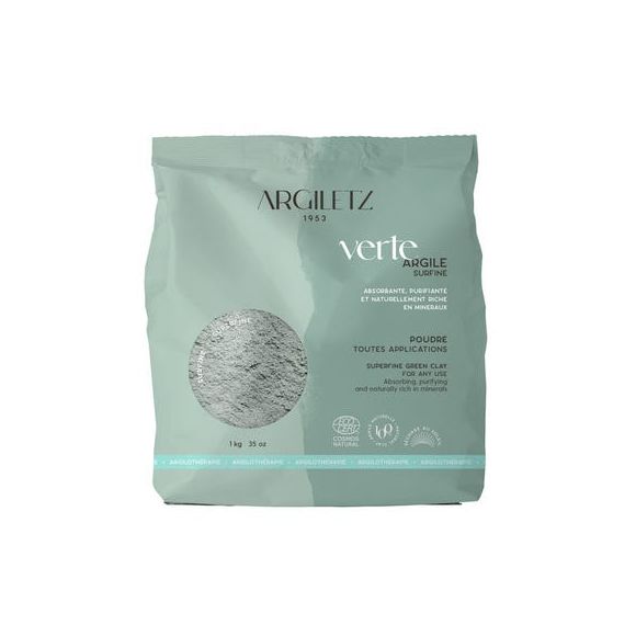 Argile verte surfine Argiletz - sachet de 1 kg