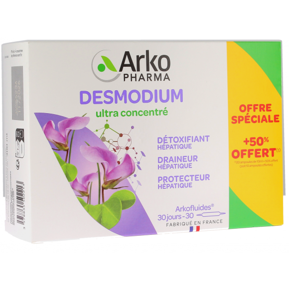 Arkofluides Desmodium 2300 mg Arkopharma - boite de 20 ampoules + 10 offertes