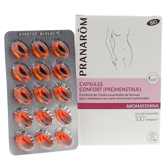 Aromafemina capsules confort (pré)menstruel Pranarôm - 1 boîte de 30 capsules