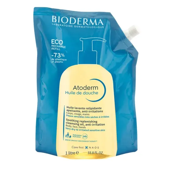 Atoderm huile de douche Bioderma - éco-recharge de 1L