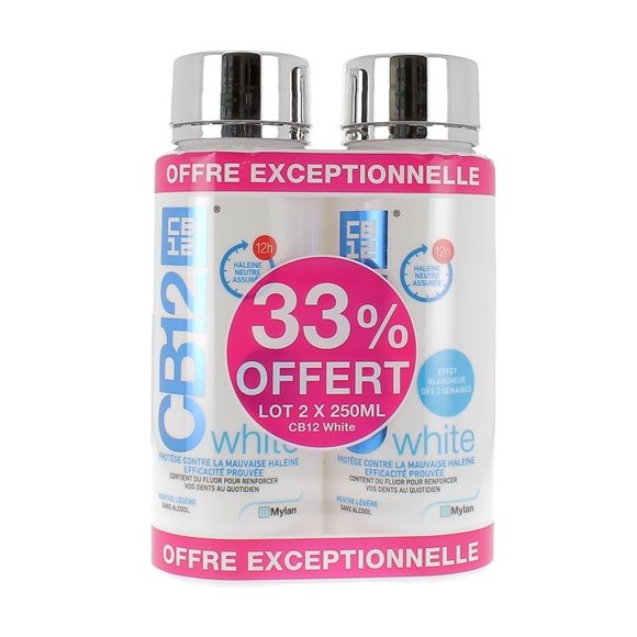 Bain de bouche White CB12 - Lot de 2 x 250 ml