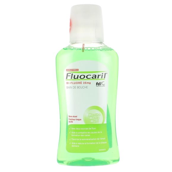 Bain de bouche menthe bi-fluoré Fluocaril - flacon de 300 ml