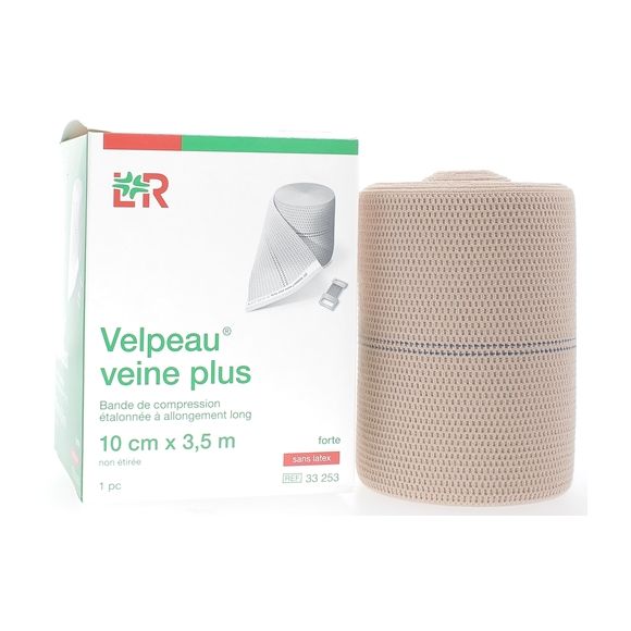 Bande de compression veine plus forte sans latex Velpeau - 1 bande de 10cmx3,5m