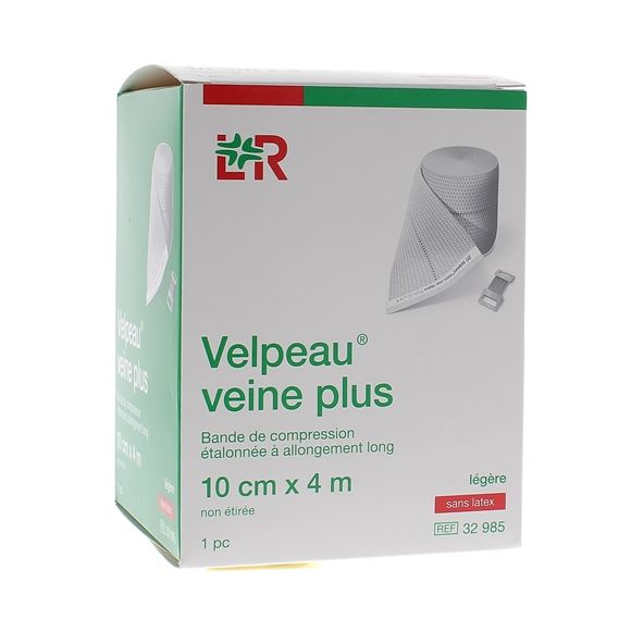 Bande de compression veine plus légère sans latex Velpeau - 1 bande de 10cmx4m