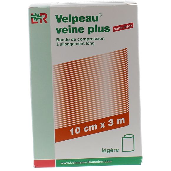 Bande de compression velpeau veine plus contention légère 10cmx3m Lohmann & Rauscher - une bande