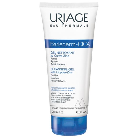 Bariéderm cica-gel nettoyant au Cu-Zn Uriage - tube de 200 ml