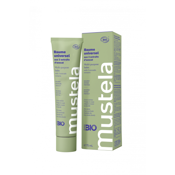 Baume universel bio aux 3 extraits d'avocat Mustela - tube de 75ml