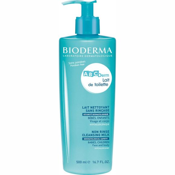 ABCDerm lait de toilette nettoyant sans rinçage Bioderma - flacon de 500 ml