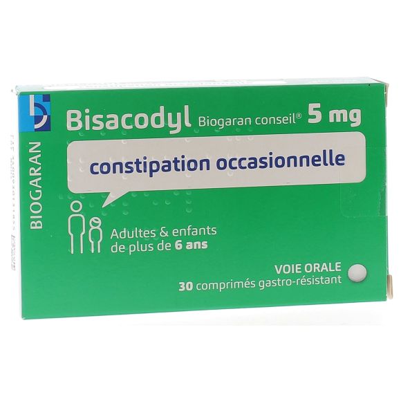 Bisacodyl Biogaran Conseil 5 mg - boîte de 30 comprimés gastro-résistants