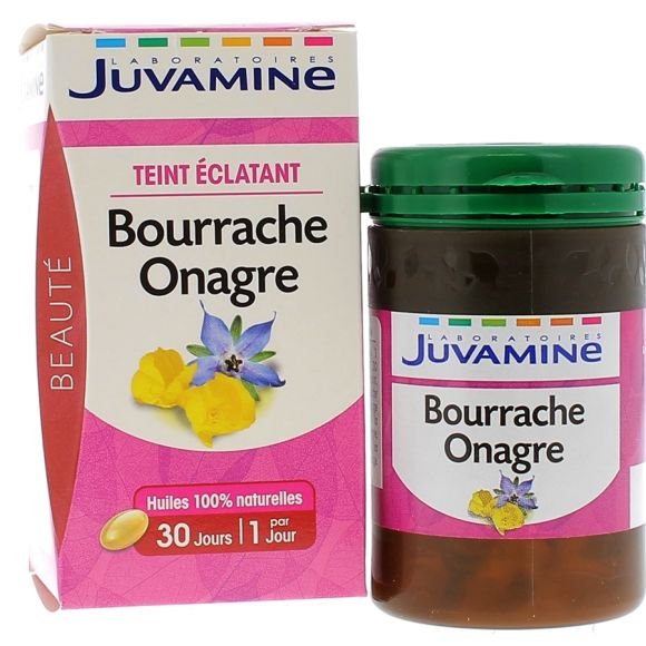 Bourrache Onagre Teint Éclatant Juvamine - boîte de 30 capsules