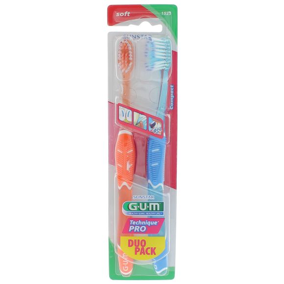 Brosse à dent souple technique pro duo pack Gum - 2 brosses à dents