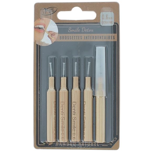 Brossettes interdentaires Bambou Smile Détox 0,6mm Denti'Smile - 5 pièces