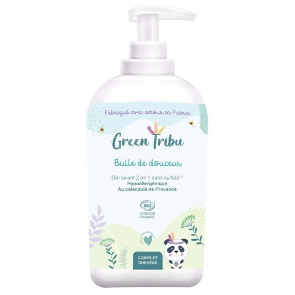 Bulle de douceur Gel lavant bio Green Tribu - flacon-pompe de 500ml