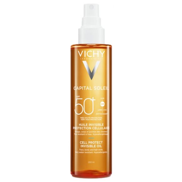 Capital Soleil Huile invisible protection cellulaire SPF50+ Vichy - spray de 200 ml