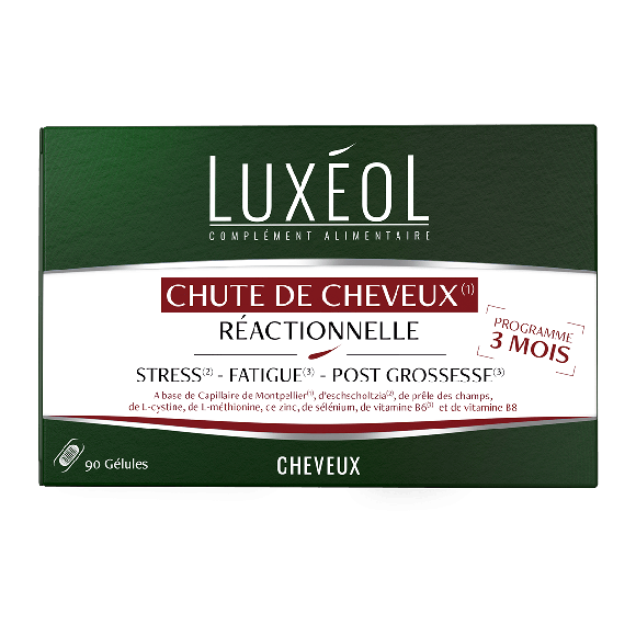 Chute de cheveux réactionnelle Luxéol - boîte de 90 gélules