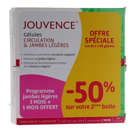 Circulation & jambes légères Jouvence - lot de 2 boîtes de 60 gélules