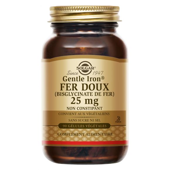 Gentle iron fer doux Solgar - boite de 90 gélules