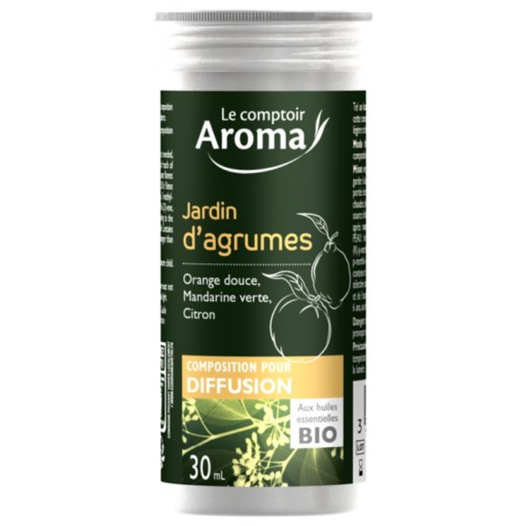 Composition pour diffusion jardin d'agrumes Le comptoir Aroma - flacon de 30 ml