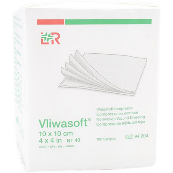 Compresse non tissée non stérile Vliwasoft 10x10cm Velpeau Lohmann & Rausher - boite de 100 compresses