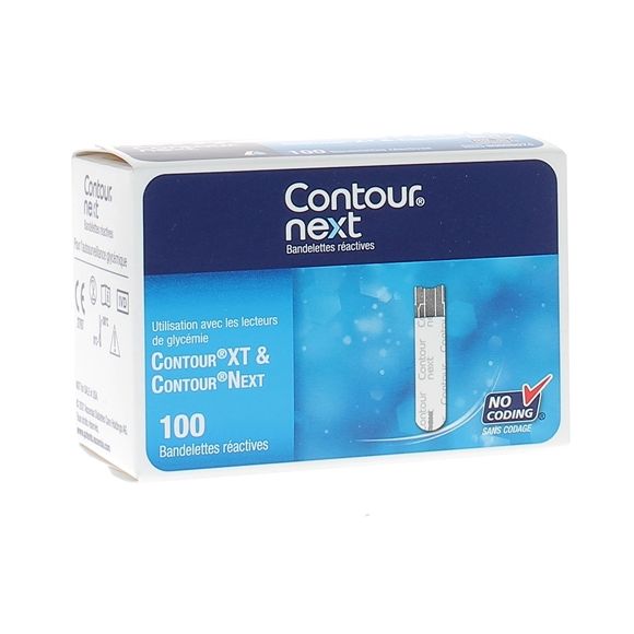 Contour Next Bandelettes réactives - boîte de 100 bandelettes