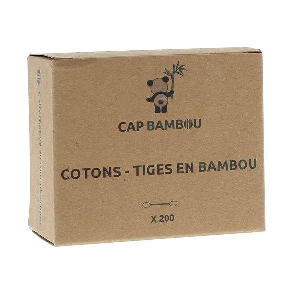 Cotons tiges en bambou Cap Bambou - boîte de 200 cotons-tiges