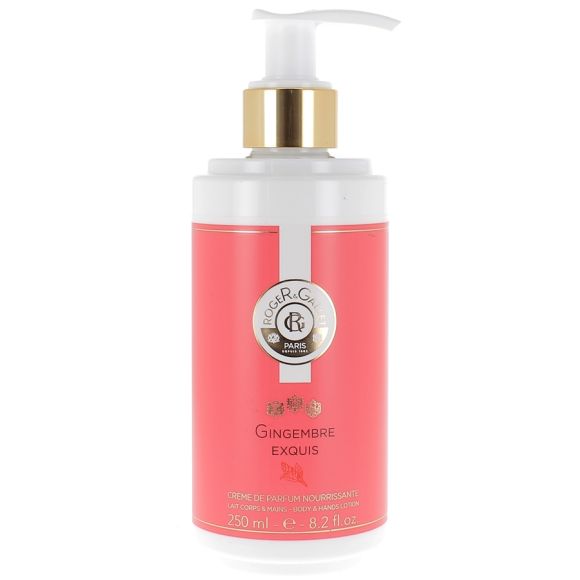 Crème de parfum lait hydratant Gingembre Exquis Roger & Gallet - flacon pompe de 250 ml