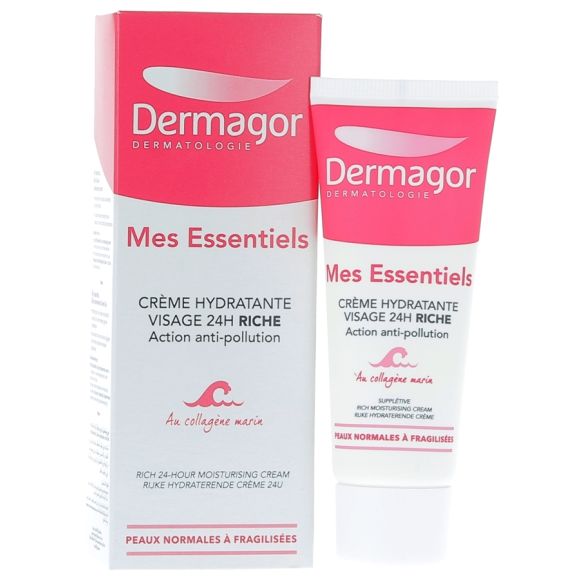 Crème hydratante visage Mes essentiels Riche anti-pollution Dermagor - tube de 40 ml