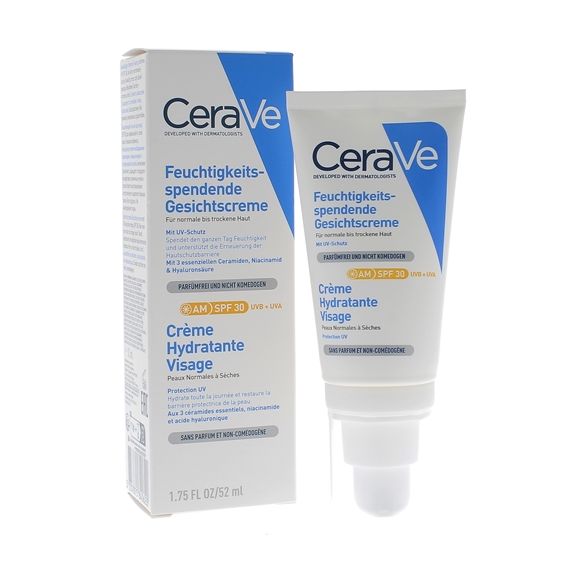 Crème hydratante visage SPF 30 CeraVe - tube de 52 ml