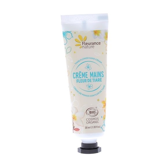 Crème mains fleur de tiaré bio Fleurance nature - tube de 30 ml