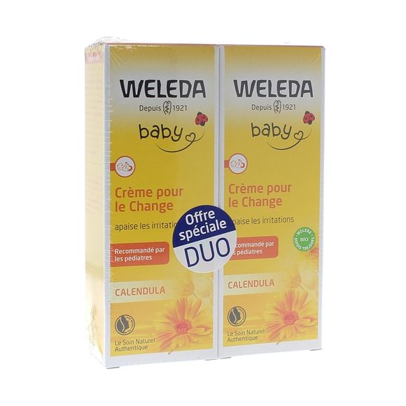 Crème pour le change au Calendula bébé Weleda - lot de 2 tubes de 75 ml