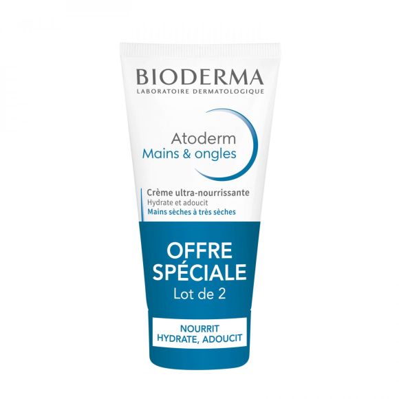 Crème ultra-nourrissante mains & ongles Atoderm Bioderma - lot de 2 tubes