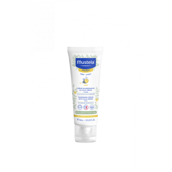 Crème nourrissante au cold cream visage Mustela - tube de 40 ml