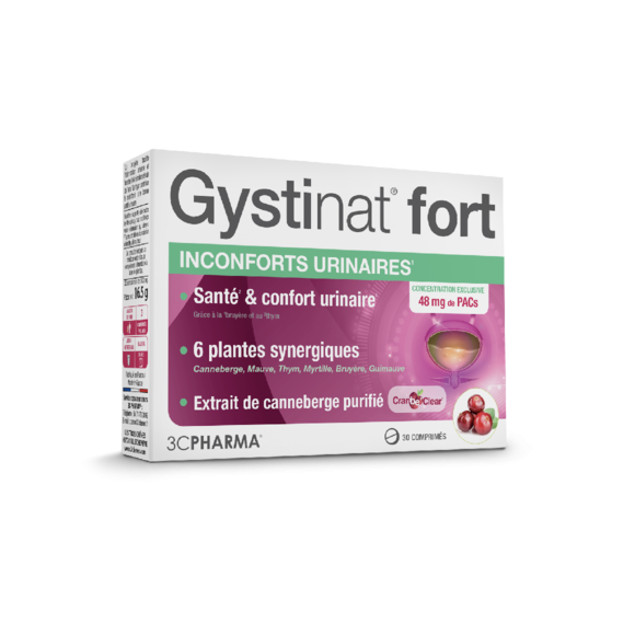 Gystinat Fort inconforts urinaires 3C Pharma - boîte de 30 comprimés