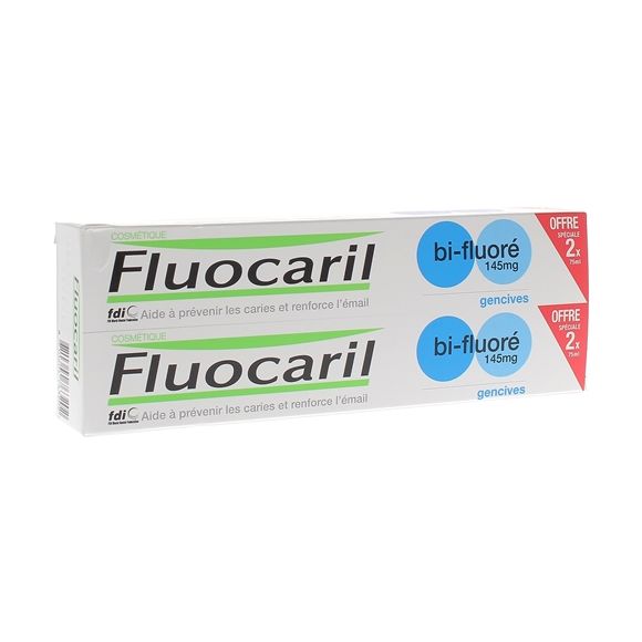 Dentifrice bi-fluoré 145mg Gencives Fluocaril - 2 tubes de 75ml