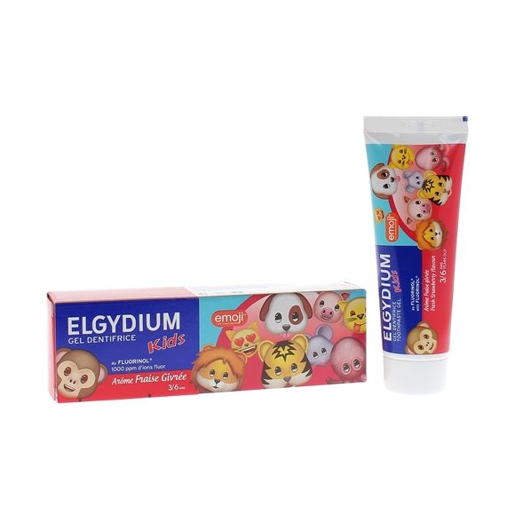 Dentifrice Elgydium kids emoji 3-6 ans fraise givrée - tube de 50 ml