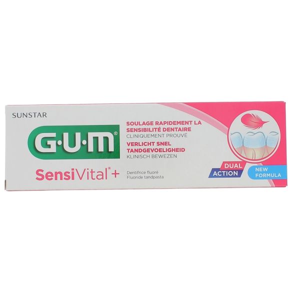 Dentifrice Fluoré Gum Sensivital+ - tube de 75 ml